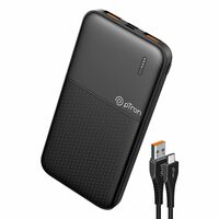 pTron Dynamo 10000mAh 22.5W Power Bank, 20W PD Fast Charging, 3 Output Ports, 2 Input Ports Type-C/PD & Micro USB, Made in India, Li-Polymer Battery & Multiple Layers of Protection (Jet Black