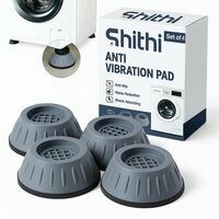 SHITHI Anti Vibration Pads for Washing Machine | Heavy Duty Shock Absorber Feet | Universal Fit for All Washers & Furnitures Heightening Pads with Suction | Noise & Movement Reducer (Set of 4)
