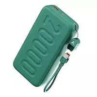 Ambrane 20000mAh Powerbank with in-Build Type C Cable, 22.5W Fast Charging (Stylo N20, Black)