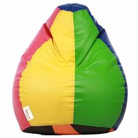 Sattva Classic Bean Bag Cover Without Beans XXL Size - Orange,Neon Green and Royal Blue