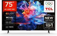 TCL V6C 189 cm (75 inch) Ultra HD (4K) LED Smart Google TV 2025 Edition with MEMC | Dolby Vision-Atmos | HVA Panel & Metallic Bezel-Less