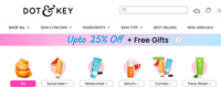 Upto 25% off + Free Gifts on Dot & Key 