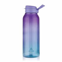 ATTRO Linear Deluxe 1.5 L BPA-Free Plastic Water Bottle with Leak-Proof Flip-Top Cap, Easy to Carry Nylon Strap and Stylish Color for Daily Hydration- Purple Blue