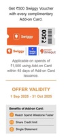 Swiggy - SBI CC - 1500 swiggy GV on add-on cards