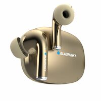 Blaupunkt BTW300 Moksha TurboPods (2025) True ANC Wireless Earbuds with Quad AI Mic, Crispr ENC Tech, Blink Pair, Dual EQ Modes & Premium Gold Finish Bluetooth Earbuds for Music & Calls (Gold)