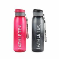 CELLO Athlete Flip Top Lid Water Bottles Set of 2, 800ml Each | Unbreakable & Hygienic | BPA-Free, Food Grade | Airtight, Leakproof | Plastic Water Bottle Set For Fridge, Home, Kitchen, Gift