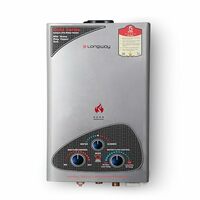 Longway Xolo Gold Dlx 7 Liters 5 Star Rated Automatic Gas Water Heater for Home | Water Geyser | Gas Geyser with Multiple Safety System & Anti-Rust Coating | Silver