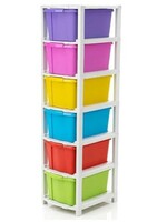 J K INTERNATIONAL 6 Compartments Plastic Modular Drawer System for Home, Office  (Multicolor)