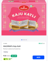 HALDIRAM’s Kaju Katli 200gm on Instamart: Available Mumbai check yours 
