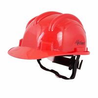 Aktion AK H12_RED Safety Helmets Rachet Type, IS 2925:1984 Color: Red, Pack of 15