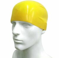 Silicone Swimming Cap, Unisex, Multi-Colour, One Size Fits All (Yellow)