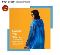 Lifelong Waterproof Unisex Rain Coat Hooded Full Sleeves Outdoor Men, Women, Boys & Girls Rainwear Poncho Raincoat for Camping, Hiking & Travelling (1Pc)