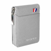 85% Off On Storite PU Leather 9 Slot Vertical Credit Debit Card Holder Money Wallet Zipper Coin Purse for Men Women (Grey - 11.5 x 2 x 8 Cm)