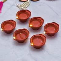 Water Sensor Diya for Diwali, Festive Decoration | Pack Of 6 | Party Propz (location specific)