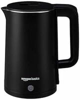 amazon basics 1.5 Liter Cool Touch Electric Kettle| 1350 Watt|Stainless Steel Body|Auto Cut-Off|Triple Safety Protection(Black) 