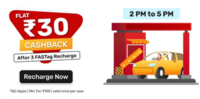 Bajaj Finserv -  FLAT ₹30 Instant Cashback on Making 3 FASTag Recharge Today (2PM-5PM)