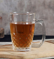 Cdi - Transparent Glass 310 ml  Diamond Cutting Shaped Beer Mug