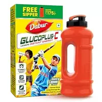 Dabur GlucoPlus C Nimbu Pani - 1 Kg Glucose Powder|Vitamin C Helps Boosts Immunity|Calcium Supports Bone Health |Replenishes Energy | Juicy & Tasty Lemon Flavour
