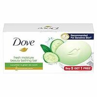 Dove Fresh Beauty Bar (pack of 6) 75g each for Hydrated Skin with Cucumber & Green Tea Leaves scent
