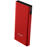 urbn 10000 mAh 20W Fast Charging Power Bank (1 Micro USB Type B, 1 Type C & 2 Type A Ports, Ultra Slim Metal Body, BIS Certified, Red)