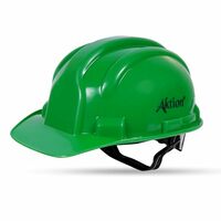 Aktion AK H02_WHT Safety Helmets Rachet Type, Color: Green, Pack of 1