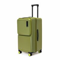 MOKOBARA The Transit Trunk Expandable Luggage - Green | Unisex Polycarbonate 8 Wheel Trolly 