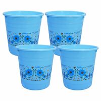 Wonder Homeware WBP 101 Printed Dustbin Set, Set of 4 pc 6 LTR, Blue Color, Made in India, KBS02808