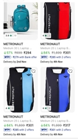 METRONAUT backpack starting from Rs.294