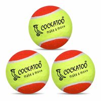 Cockatoo Rubber Cricket Tennis Ball, Construction of Tennis Ball for Cricket for Optimal Performance,Suitable for All Skill Levels. (120 Gr Per Ball -Pack of 3-Yellow Orange) 
