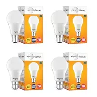 wipro Garnet 7W LED Bulb |Warm White (2700K) | B22 Base|220 degree Light coverage | Pack of 4