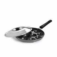 CELLO - Non-Stick 12 Cavity Appam Patra Single Handle with Stainless Steel Lid