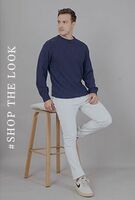 Men’s Navy Blue Long Sleeve Polo T-Shirt