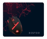 Bestor Ultra-Low Friction,Anti-Slip Base,Waterproof Gaming Mousepad-Black&Red