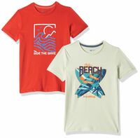 Amazon Brand - Symbol Graphic Regular Fit Boys 100% Cotton Printed Half Sleeves T-Shirt | Age 2-16 Years (Pack of 2)