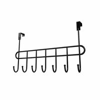 Sulfar Bathroom Door Hanger Hooks Steel, Ideal for Clothes Durable and Versatile Door Hanging Accessory Black (7 Hook)