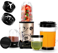 WONDERCHEF Nutri blend 500 W Juicer Mixer Grinder  (Nutri-blend Champagne with Jar | 4 Jars | Champagne)