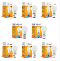 Wipro 10 W Basic Standard B22 LED Bulb  (White, Pack of 8)