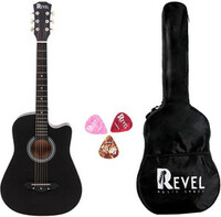 REVEL RVL-38C-LGP-3TS Acoustic Guitar Linden Wood Ebony Right Hand Orientation  (Brown)