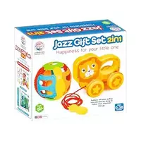 2-in-1 Baby Toys with Pull Along Lion and Rattling Ball