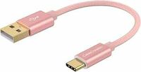 USB-C to A Cable (6 Inch, 3A, 480Mbps, Rose Gold)