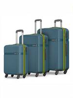Safari Hard Body Set of 3 Luggage 4 Wheels - Magnum Fury Set of 3 (Small 55cm | Medium 65cm | Large 75cm) 4W - Blue