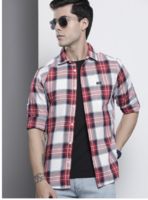 The Indian Garage Co Men Red Tartan Checks Checked Casual Regular Fit Shirt