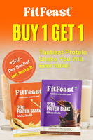 Fitfeast: Buy 1 Get 1 Free - Get FitFeast Protein Shake Sachets at ₹50 only.
