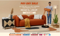 Pepperfry PayDay Sale - Upto 70% + 25% off Cashback+ Instant 1000 off on Rs.9999