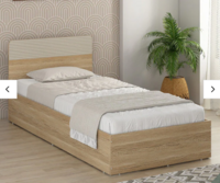 Kosmo Noah Single Bed In Melamine Finish With Box Storage