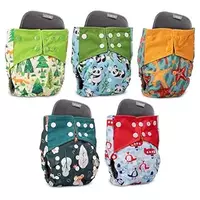 LuvLap Reusable Baby Diapers Combo (5pcs) | Leak Guard | Rash-Free | Adjustable Fit
