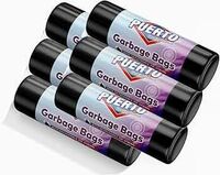PUERTO Garbage Bags, Medium - (19 x 21 Inches) - 30 Bags/Roll, 180 Count (Pack of 6, Black), Plastic Rs. 170