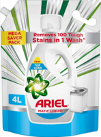 Ariel Matic Liquid Detergent Top Load - 4L | Removes 7 day dried-in Stains in 1 wash inside Washing Machine | Now at Price of Powders | Amazing Fragrance | Protects Colours | Dissolves Faster
