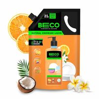Beco Natural Orange Citrus Freshness Dishwash Liquid Refill 2L