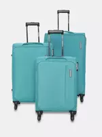 PROVOGUE Soft Body Set of 3 Luggage 4 Wheels - Edge Combo Set (30inch+ 26inch+22inch) - Green